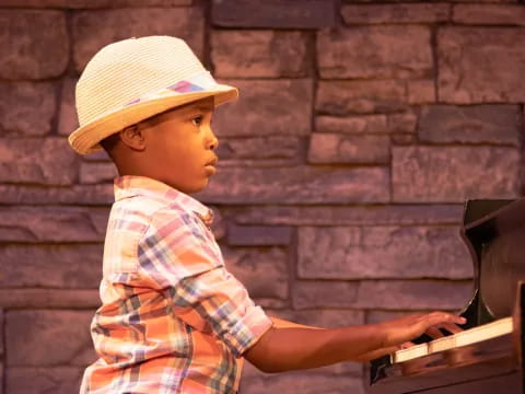 a child playing a piano