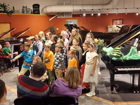 a group of children in a room