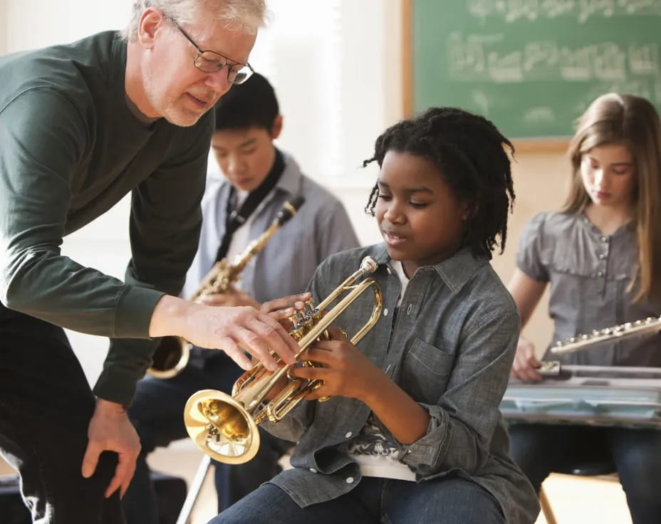 a group of people playing instruments