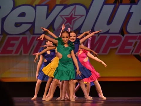 a group of girls dancing