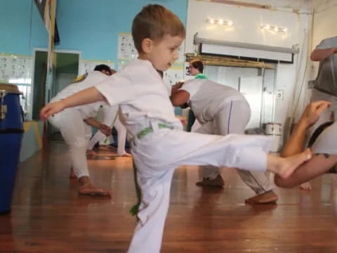 a group of people in a room