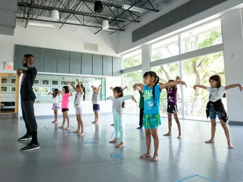a group of children in a room