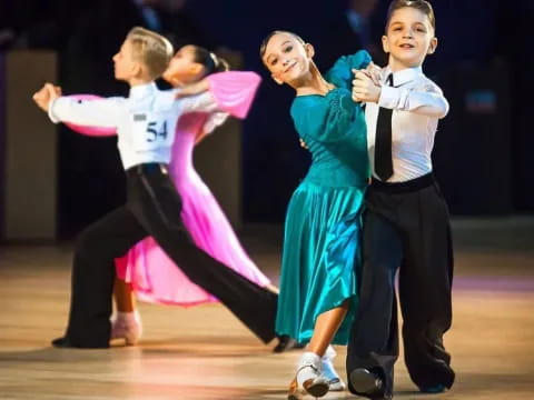 a group of children dancing