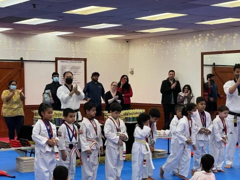 a group of children in a room