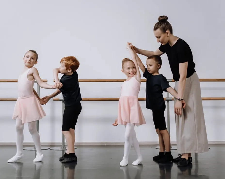a group of children dancing