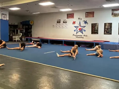 a group of people exercising