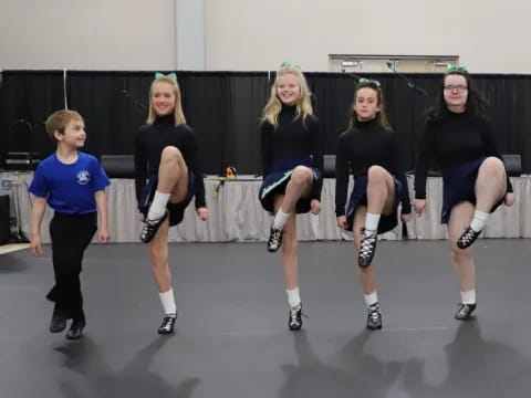 a group of girls in a gym