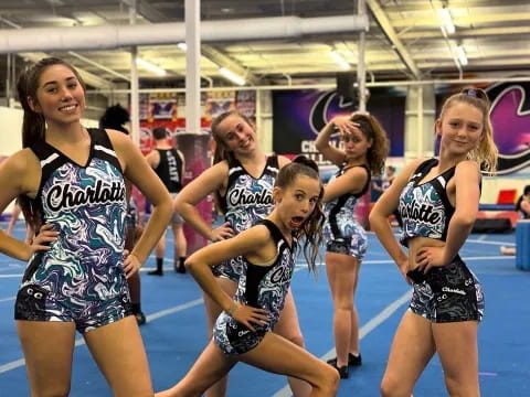 a group of women ice skating