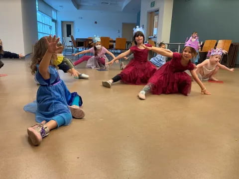 a group of children dancing