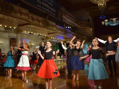 a group of people dancing