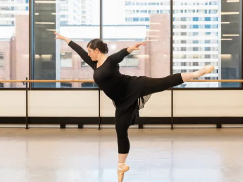 a person dancing in a room