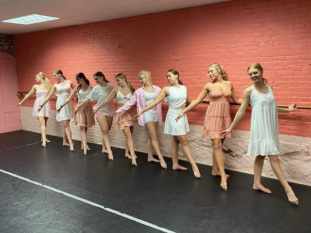 a group of women dancing