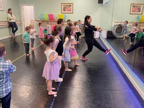 a group of children in a room