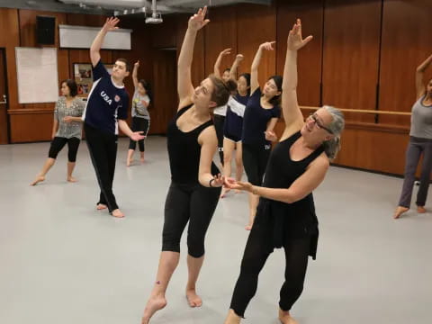 a group of people dancing