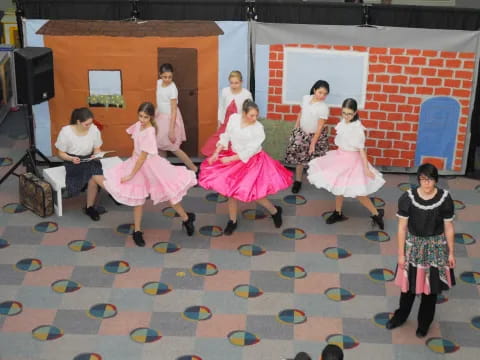 a group of people dancing