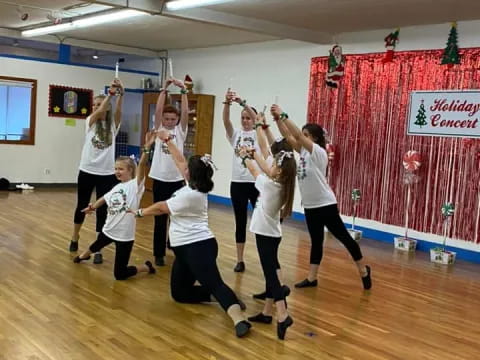 a group of people dancing