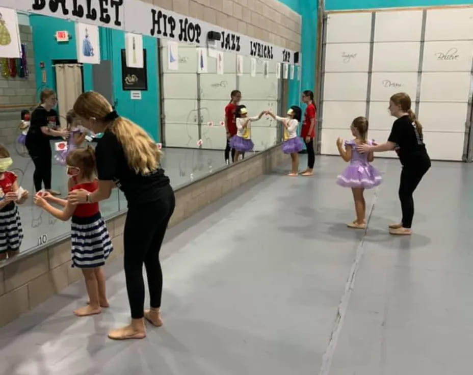 a group of people dancing