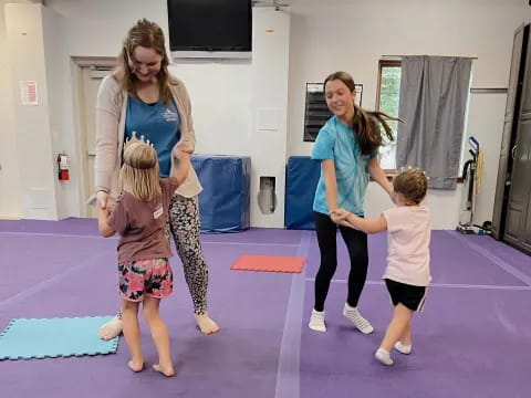 a group of people exercising