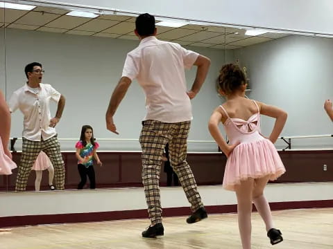 a man and a woman dancing