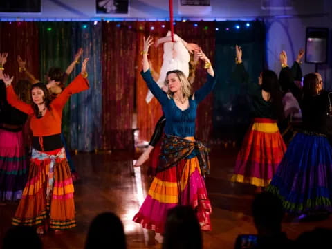 a group of women dancing