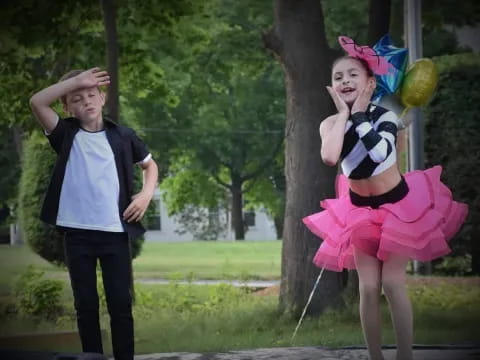 a man and a woman dancing