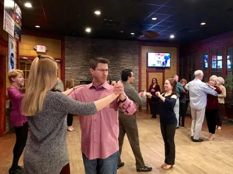 a group of people dancing
