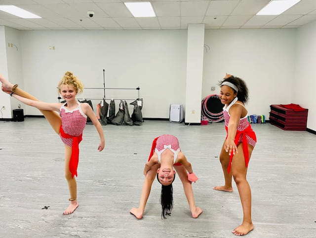 a group of women dancing