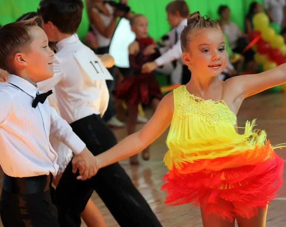 a group of children dancing