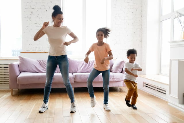 a group of people dancing