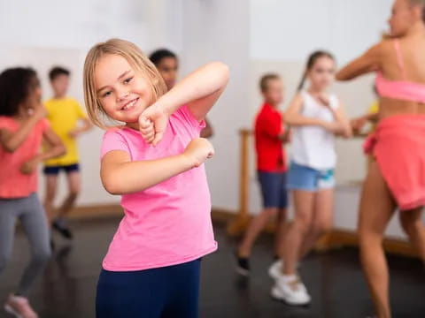 a group of people dancing