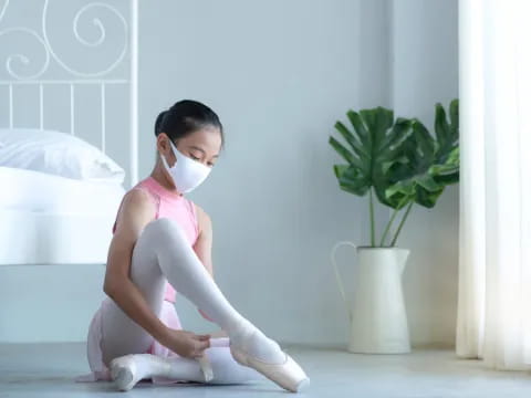 a woman sitting on the floor