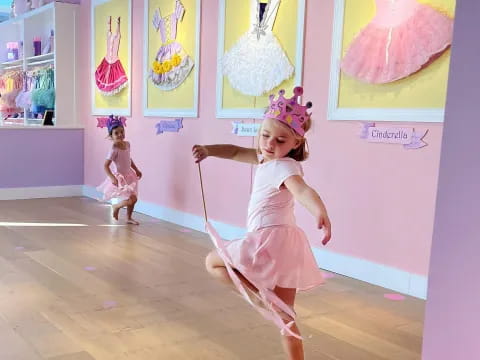 a girl dancing in a room