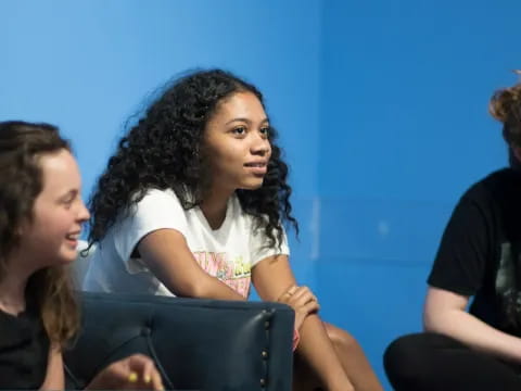 a group of people sitting