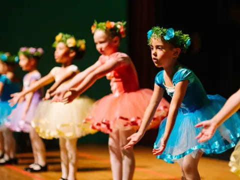 a group of children dancing