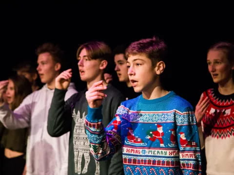 a group of people dancing