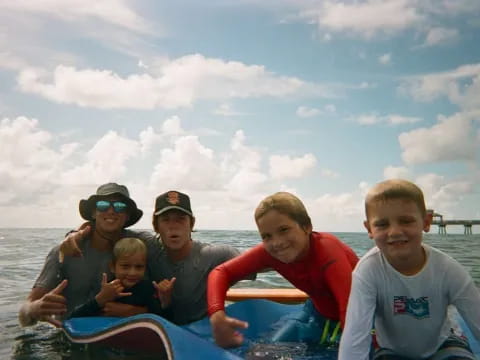 a group of people on a boat