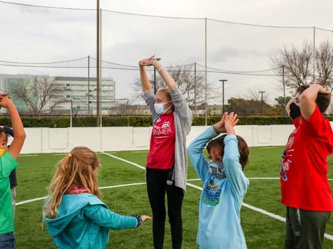a group of people on a field