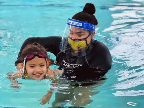 a man and a woman in the water