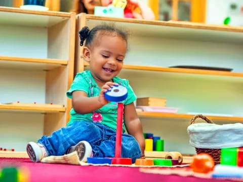 a child playing with toys