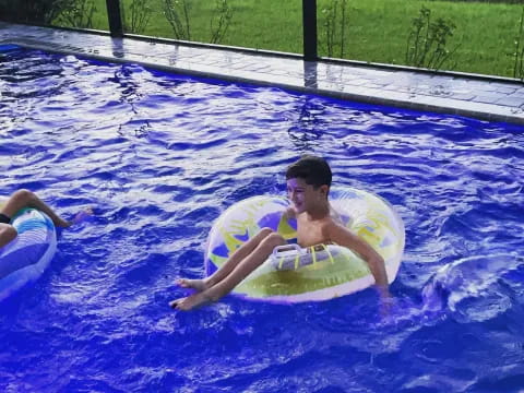 a person in a pool