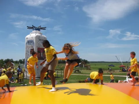 a group of people in a field