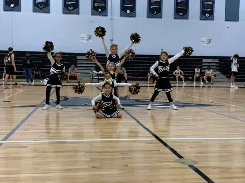 a group of women in a gym