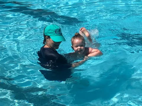 a man and a woman in the water