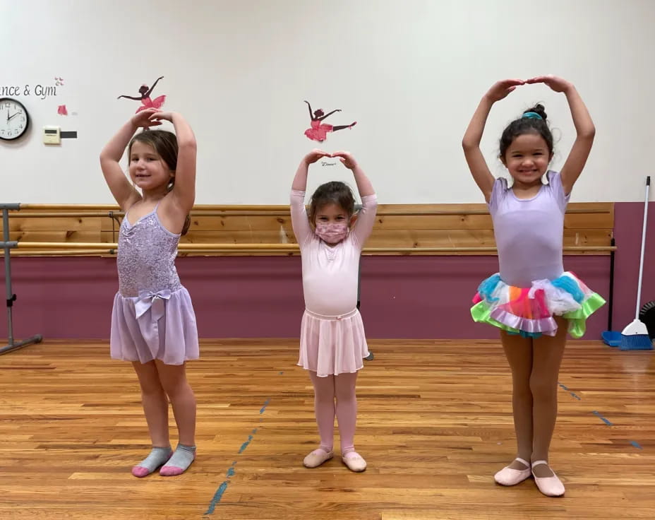 a group of girls in a gym
