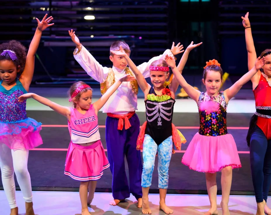 a group of girls in a performance