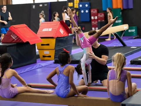 a group of people exercising