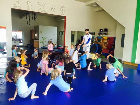 a group of children in a room