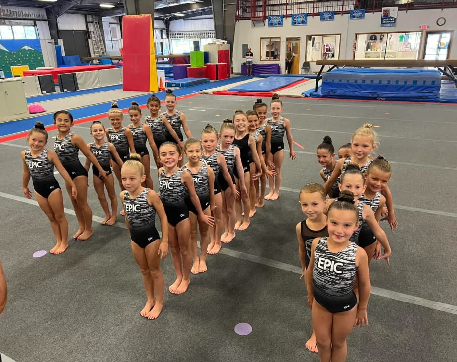 a group of women in a gym