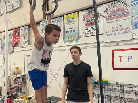 a couple of boys in a room