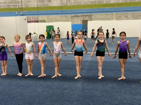 a group of women in a gym